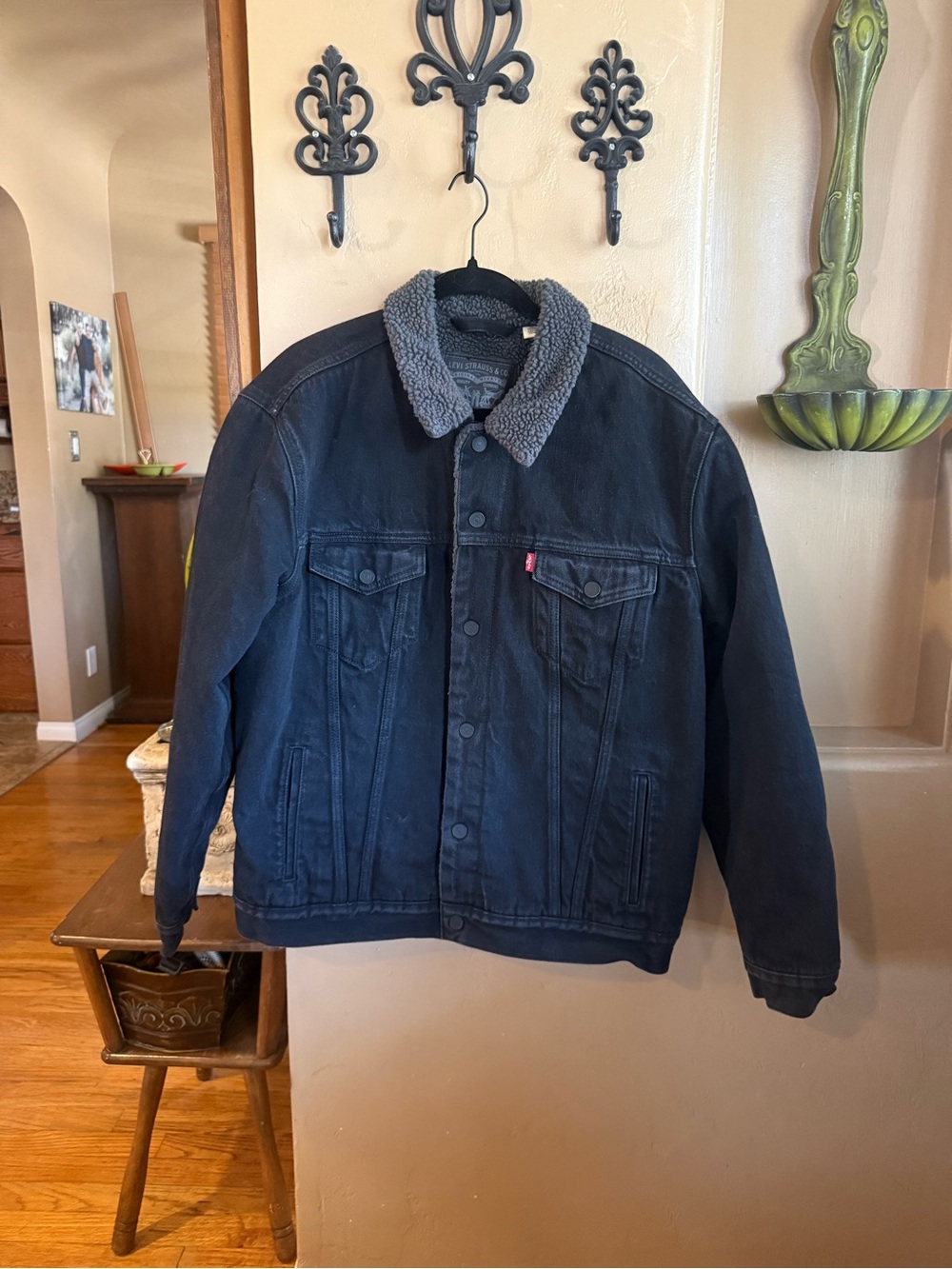 Levi's Black Sherpa Collar Denim Jacket